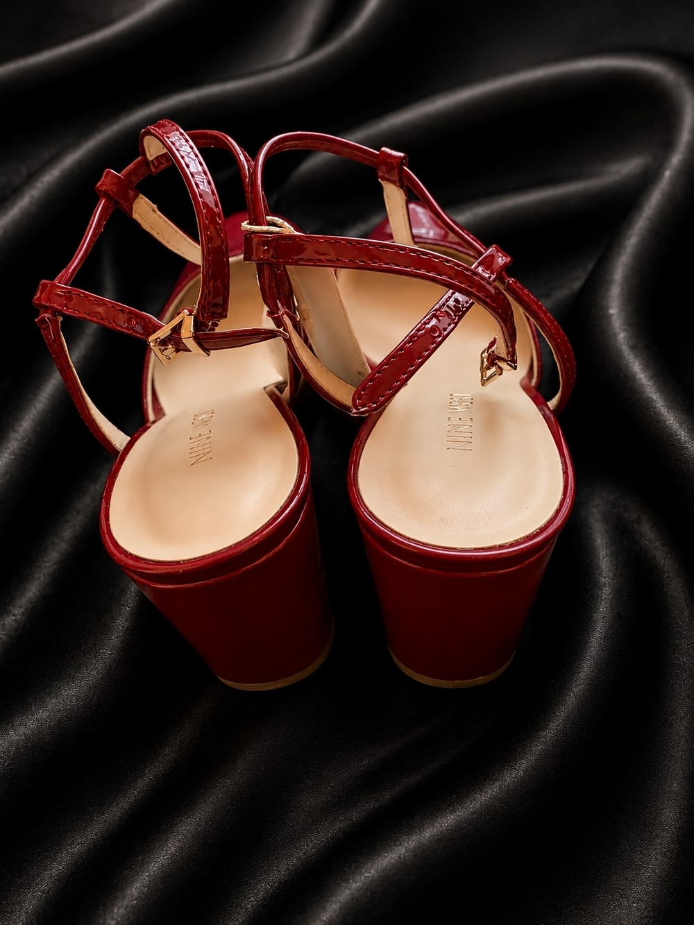 Nine West Red Patent Pointed-Toe T-Strap Slingbacks  NWOT - Picture 4 of 6